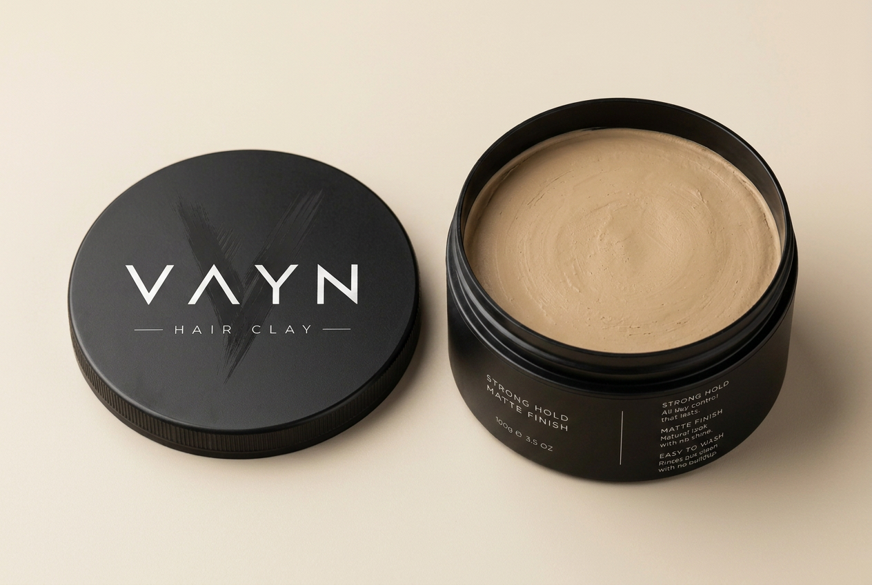 Vayn Clay jar opened showing matte clay